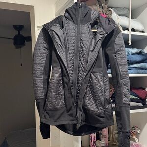 lululemon athletica Black Puffer Jacket With removable hood